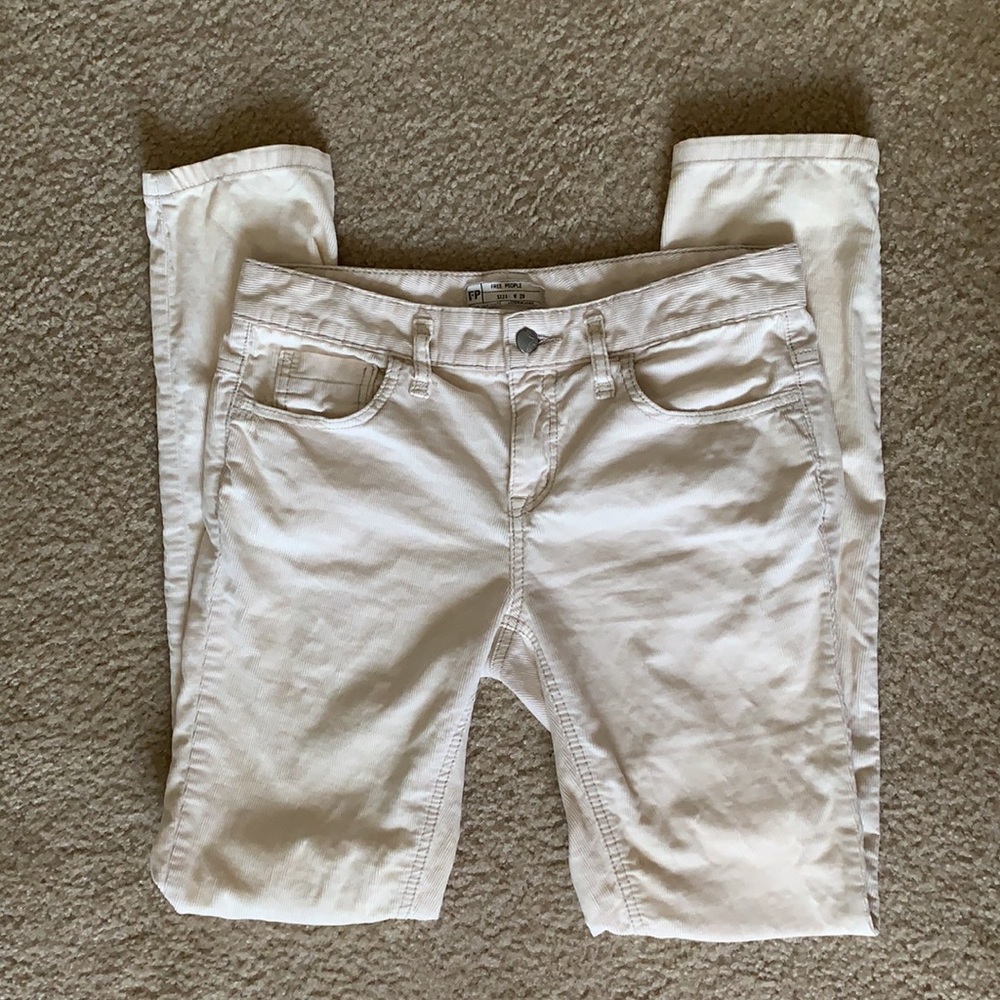 Free People Cream Corduroy Jeans